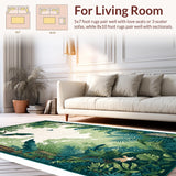 Ultra Soft Area Rug, Non Slip, Stain Resistant, Washable Area Rugs for Living Room, Bedroom, Lush Greenery Inspired Theme(Green)