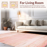 Ultra Soft Area Rug, Non Slip, Stain Resistant, Washable Area Rugs for Living Room, Bedroom, Trendy Plain Solid Color Elegance(Pink)