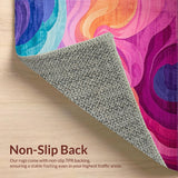 Ultra Soft Area Rug, Non Slip, Stain Resistant, Washable Area Rugs for Living Room, Bedroom, Charming Colorful Shag Texture(Purple)