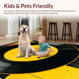 Ultra Soft Area Rug, Non Slip, Stain Resistant, Washable Area Rugs for Living Room, Bedroom, Groovy Retro Sonic Vibe(Black)