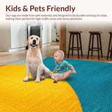 Ultra Soft Area Rug, Non Slip, Stain Resistant, Washable Area Rugs for Living Room, Bedroom, Contemporary Splash Design Bedroom Area Rug(Yellow)