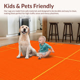 Ultra Soft Area Rug, Non Slip, Stain Resistant, Washable Area Rugs for Living Room, Bedroom, Dynamic Colorful Controller Motif(Orange)