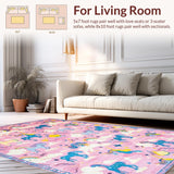 Ultra Soft Area Rug, Non Slip, Stain Resistant, Washable Area Rugs for Living Room, Bedroom, Soft Textured Dreamy Spectrum(Pink)