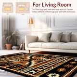 Ultra Soft Area Rug, Non Slip, Stain Resistant, Washable Area Rugs for Living Room, Bedroom, Modern Tribal Design with Rustic Flair(Brown)