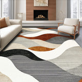 Ultra Soft Area Rug, Non Slip, Stain Resistant, Washable Area Rugs for Living Room, Bedroom, Elegant Subtle Gradient Waves(Beige)