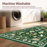 Ultra Soft Area Rug, Non Slip, Stain Resistant, Washable Area Rugs for Living Room, Bedroom, Whimsical Mushroom and Insect Aesthetic(Green)