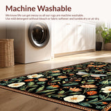 Ultra Soft Area Rug, Non Slip, Stain Resistant, Washable Area Rugs for Living Room, Bedroom, Bold Graphic Insect Illustrations(Black)