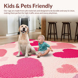 Ultra Soft Area Rug, Non Slip, Stain Resistant, Washable Area Rugs for Living Room, Bedroom, Cute Pink Absorbent Toilet Floor Mat for Dorms(Pink)