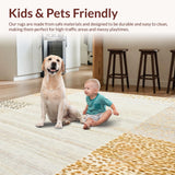 Ultra Soft Area Rug, Non Slip, Stain Resistant, Washable Area Rugs for Living Room, Bedroom, Beige Rustic Featuring Speckle Motifs and Boho Chic Vibes(Beige)