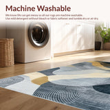Ultra Soft Area Rug, Non Slip, Stain Resistant, Washable Area Rugs for Living Room, Bedroom, Contemporary Grey Textured Motif(Gray)