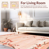 Ultra Soft Area Rug, Non Slip, Stain Resistant, Washable Area Rugs for Living Room, Bedroom, Elegant Soft Color Wave Design(Pink)
