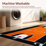Ultra Soft Area Rug, Non Slip, Stain Resistant, Washable Area Rugs for Living Room, Bedroom, Vibrant Sporty Circular Floor Accent(Orange)