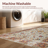 Ultra Soft Area Rug, Non Slip, Stain Resistant, Washable Area Rugs for Living Room, Bedroom, Elegant Earthy Floral Aesthetic(Gray)