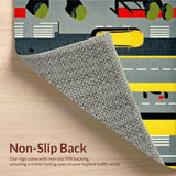 Ultra Soft Area Rug, Non Slip, Stain Resistant, Washable Area Rugs for Living Room, Bedroom, Vibrant Urban Traffic Theme Rug(Gray)