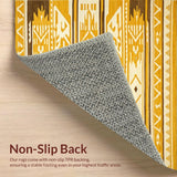 Ultra Soft Area Rug, Non Slip, Stain Resistant, Washable Area Rugs for Living Room, Bedroom, Warm Earth Tones with Tribal Flair(Yellow)