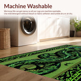 Ultra Soft Area Rug, Non Slip, Stain Resistant, Washable Area Rugs for Living Room, Bedroom, Cool Printed Bedroom Carpet for Minimalist Aesthetic(Green)