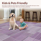 Ultra Soft Area Rug, Non Slip, Stain Resistant, Washable Area Rugs for Living Room, Bedroom, Trendy Mauve Monochromatic Visual Harmony(Purple)
