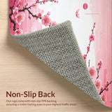 Ultra Soft Area Rug, Non Slip, Stain Resistant, Washable Area Rugs for Living Room, Bedroom, Delicate Blossom Patterned Elegance(Pink)