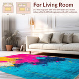 Ultra Soft Area Rug, Non Slip, Stain Resistant, Washable Area Rugs for Living Room, Bedroom, Energetic Hues in Contemporary Style(Yellow)