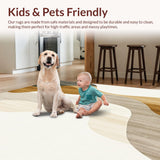 Ultra Soft Area Rug, Non Slip, Stain Resistant, Washable Area Rugs for Living Room, Bedroom, Serene Oasis Beige Area With Abstract Earth Tone Modern Aesthetic(Beige)