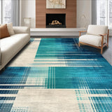 Ultra Soft Area Rug, Non Slip, Stain Resistant, Washable Area Rugs for Living Room, Bedroom, Dynamic Modern Curvilinear Pattern(Blue)