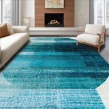 Ultra Soft Area Rug, Non Slip, Stain Resistant, Washable Area Rugs for Living Room, Bedroom, Washable Round Rug: Boho Ombre Style Area Rug(Blue)