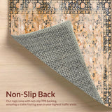 Trendy Patchwork Area with Contemporary Floral Design(Beige)