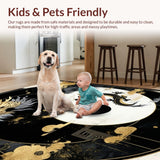 Ultra Soft Area Rug, Non Slip, Stain Resistant, Washable Area Rugs for Living Room, Bedroom, Dynamic Abstract Dragon Artistry(Black)