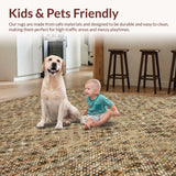Ultra Soft Area Rug, Non Slip, Stain Resistant, Washable Area Rugs for Living Room, Bedroom, Luxe Distressed Brown Texture(Beige)