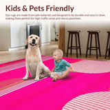 Ultra Soft Area Rug, Non Slip, Stain Resistant, Washable Area Rugs for Living Room, Bedroom, Wildlife Chic Animal Print(Pink)