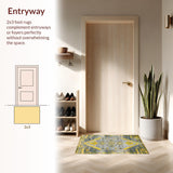 Ultra Soft Area Rug, Non Slip, Stain Resistant, Washable Area Rugs for Living Room, Bedroom, Modern Abstract Yellow Tones(Gray)