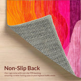 Ultra Soft Area Rug, Non Slip, Stain Resistant, Washable Area Rugs for Living Room, Bedroom, Pink and Orange Rainbow Rug(Orange)