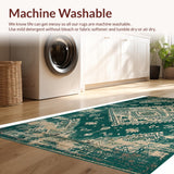 Ultra Soft Area Rug, Non Slip, Stain Resistant, Washable Area Rugs for Living Room, Bedroom, Chic Floral Green Medley(Green)