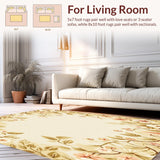 Ultra Soft Area Rug, Non Slip, Stain Resistant, Washable Area Rugs for Living Room, Bedroom, Desert Bloom Beige Palette with a Floral Inspired(Beige)