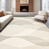 Ultra Soft Area Rug, Non Slip, Stain Resistant, Washable Area Rugs for Living Room, Bedroom, Long Runner Featuring a Subtle Wave Design in Beige(Beige)