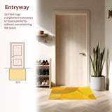 Ultra Soft Area Rug, Non Slip, Stain Resistant, Washable Area Rugs for Living Room, Bedroom, Modern Yellow Kitchen Rug for Minimalist Homes(Yellow)