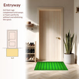 Ultra Soft Area Rug, Non Slip, Stain Resistant, Washable Area Rugs for Living Room, Bedroom, Rustic Nature-Inspired Welcome Mat(Green)