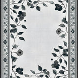 Ultra Soft Area Rug, Non Slip, Stain Resistant, Washable Area Rugs for Living Room, Bedroom, Modern Botanical Luxe Touch(Gray)