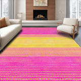 Ultra Soft Area Rug, Non Slip, Stain Resistant, Washable Area Rugs for Living Room, Bedroom, Vibrant Multi-Hued Trellis Style(Yellow)