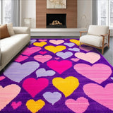Ultra Soft Area Rug, Non Slip, Stain Resistant, Washable Area Rugs for Living Room, Bedroom, Joyful Heartfelt Decorative Accent(Purple)