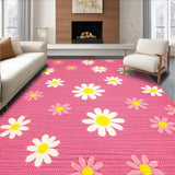 Ultra Soft Area Rug, Non Slip, Stain Resistant, Washable Area Rugs for Living Room, Bedroom, Bright Pink Garden Freshness(Pink)