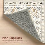 Ultra Soft Area Rug, Non Slip, Stain Resistant, Washable Area Rugs for Living Room, Bedroom, Boho Chic Beige Area Ultra Geometric Modern(Beige)