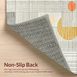 Ultra Soft Area Rug, Non Slip, Stain Resistant, Washable Area Rugs for Living Room, Bedroom, Sleek Modern Curved Texture(Gray)