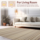 Ultra Soft Area Rug, Non Slip, Stain Resistant, Washable Area Rugs for Living Room, Bedroom, Vibrant Modern Tiled Texture(Beige)