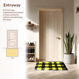 Ultra Soft Area Rug, Non Slip, Stain Resistant, Washable Area Rugs for Living Room, Bedroom, Cozy Monochrome Country Aesthetic(Yellow)