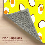 Ultra Soft Area Rug, Non Slip, Stain Resistant, Washable Area Rugs for Living Room, Bedroom, Lighthearted Quirky Character Design(Yellow)