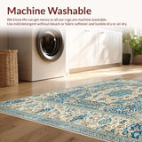 Artisan Inspired Beige and Sky Blue Area(Beige)