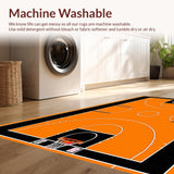 Ultra Soft Area Rug, Non Slip, Stain Resistant, Washable Area Rugs for Living Room, Bedroom, Striking Basketball Patterned Round Piece(Orange)