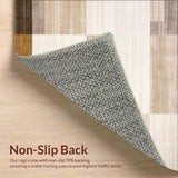 Modern Beige Area Geometric Patchwork Design Stylish Home Decor B(Beige)
