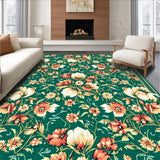 Ultra Soft Area Rug, Non Slip, Stain Resistant, Washable Area Rugs for Living Room, Bedroom, Green Botanical Shag Rug for Kids Playroom(Green)